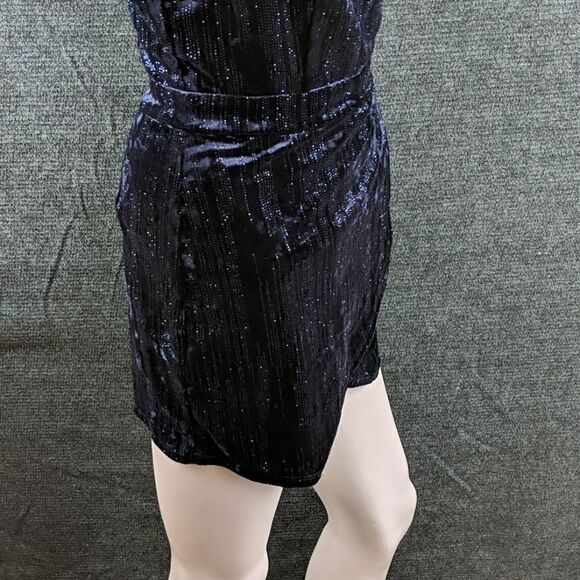 Emerald Sundae Sparkly Blue Velvet Skort Romper - Picture 11 of 14